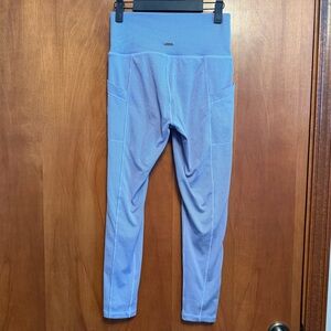 PrAna Full Length Blue Striped Leggings Medium Pockets